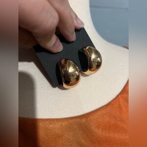 Thick Gold Plates Stud Earrings